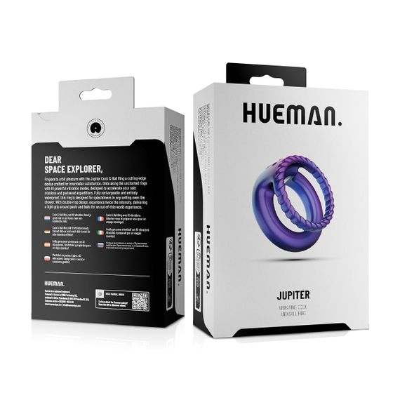 Ерекційне віброкільце Hueman - Jupiter Vibrating Cock and Ball Ring Sex Aura | Зображення 7