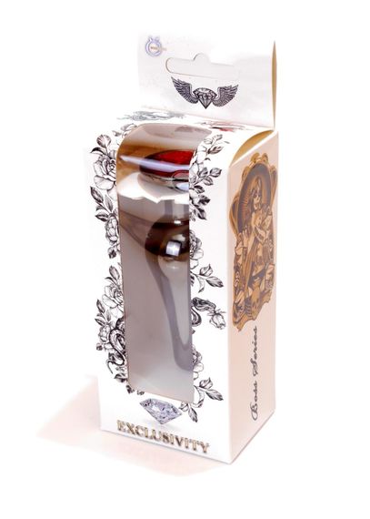 Анальна пробка B - Series HeavyFun Jewellery Dark Silver, червона | Зображення 7