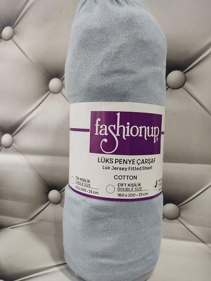 Простынь на резинке Fasionup Blue 160х200см Трикотаж Хлопок