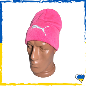 Шапка рожева Puma брендова універсальна, Найк. Шапка чоловіча, жіноча, підліткова, дитяча