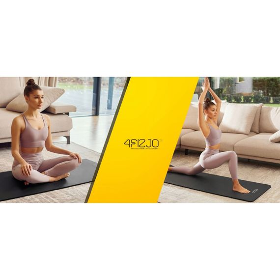 Килимок (мат) спортивний 4FIZJO NBR 1 см для йоги та фітнесу Black 4FJ0015 (P-5907222931462) | Зображення 6