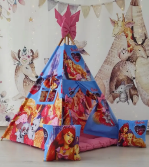 Вигвам , палатка  Кукла Барби ( Barbie )  Полный Комплект! ( коврик БОНБОН+подушки) Новинка 2024 ! | Зображення 3