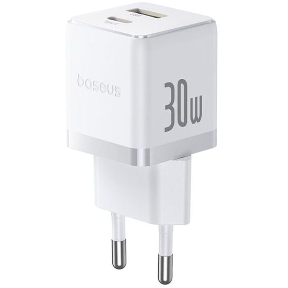 МЗП Baseus Palm Fast Charger 30W (1USB-A/1C) (P1011160A) Moon White