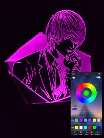 Акриловый светильник-ночник управление с телефона Тетрадь Смерти Лайт tty-n000841