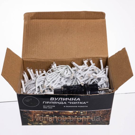 Гірлянда Нитка вулична 30 м 300 LED білий провід Жовтий CF300L30MWY | Зображення 4