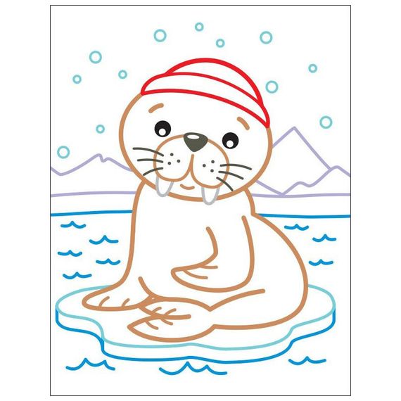 Детские цветные раскраски "Пингвиненок" 18701, 2-3 года | Зображення 1