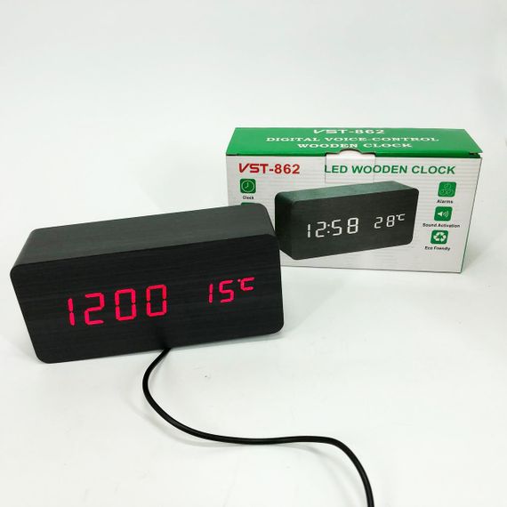 Настільний годинник для офісу VST-862, Годинник з показом температури і вологості VC-22 | Зображення 4