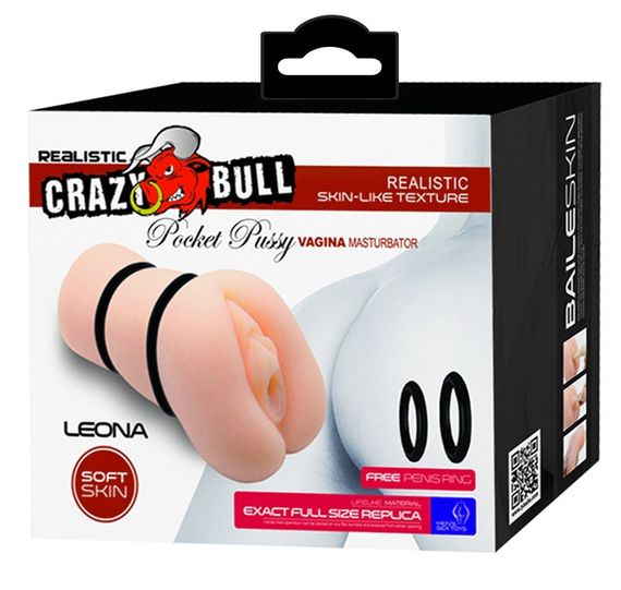 Мастурбатор-вагина Crazy Bull - LEONA Pocket Pussy vagina, BM-009225NH Sex Aura | Зображення 9