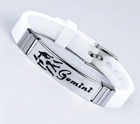 Силіконовий браслет Primo Zodiac - Gemini (Близнюки) - White
