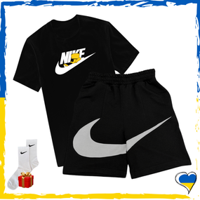 Набор шорты Nike Big Swoosh и футболка Nike c Cимпсоном. Комплект Найк Биг Свуш XS/S