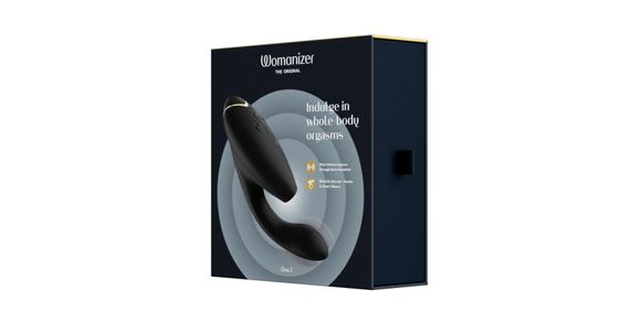 Подвійний вакуумний кліторальний стимулятор з вібрацією Womanizer Duo 2 - Black, незалежні мотори | Зображення 8
