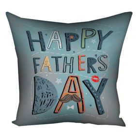 Подушка габардинова з принтом Happy father's day 40x40 см (4P_TAT003)