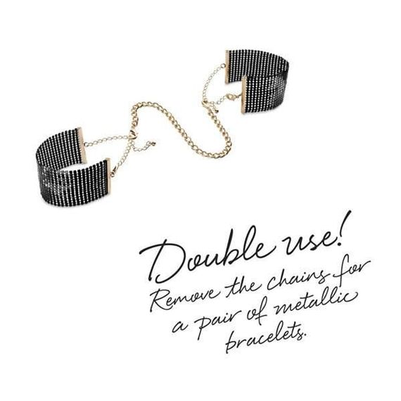Наручники металлические, стильные браслеты Bijoux Indiscrets Desir Metallique Handcuffs Черные One Size | Зображення 3