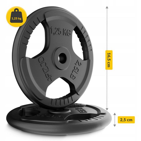 Диск металевий 4FIZJO 2 x 1.25 кг 26 мм Black (P-5905973401357) | Зображення 6