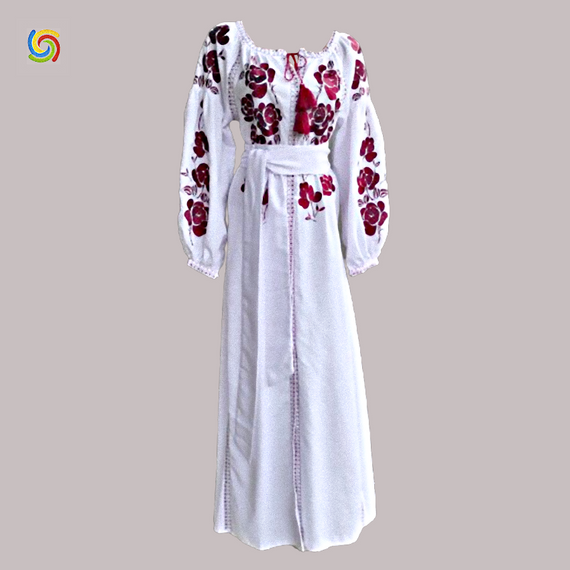 Платье Украинская вышиванка  556312314 цвет белый размер 5XL