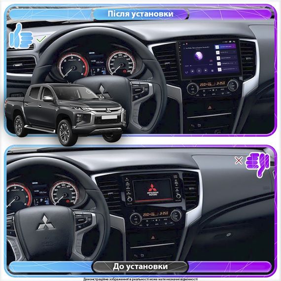 Штатная магнитола Lesko для Mitsubishi L200 V Рестайлинг 2018-н.в. экран 9" 4/64Gb 4G Wi-Fi GPS Top Митсубиши | Зображення 2
