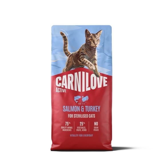 Сухий корм із лососем та індичкою для стерилізованих котів Carnilove Active Salmon & Turkey Sterilised, 6 кг