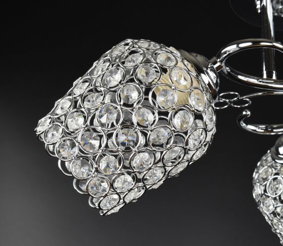 Люстра стельова на 3 лампочки 25119 Хром 26х43х43 см. | Зображення 1