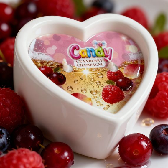 Масажна свічка з ароматом шампанського з журавлиною Candy Cranberry Champagne у формі серця, 70 мл  sexstyle | Зображення 5