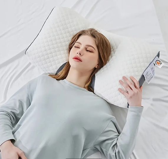 Анатомічна ортопедична подушка для сну Neck Support Massage Pillow • Подушка для шиї з ефектом пам’яті | Зображення 4