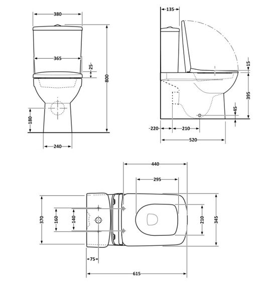 Унітаз підлоговий Qtap Aries Rimless з сидінням Slim Duroplast/ Soft-close/ Quick Release QT03228302W | Зображення 1