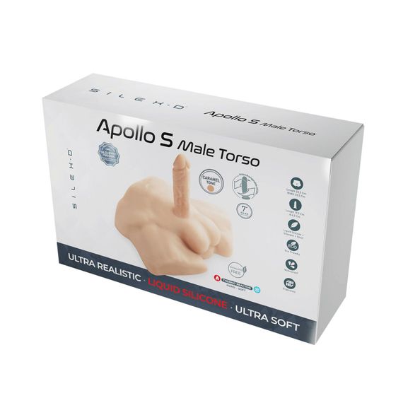 Полуторс с фаллоимитатором на присоске SilexD Apollo S Male Torso Caramel | Зображення 5