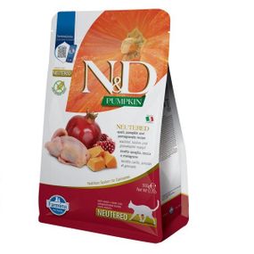 Сухий корм із перепілкою для стерилізованих котів Farmina N&D Pumpkin Quail & Pomegranate Neutered Adult, 300 гр