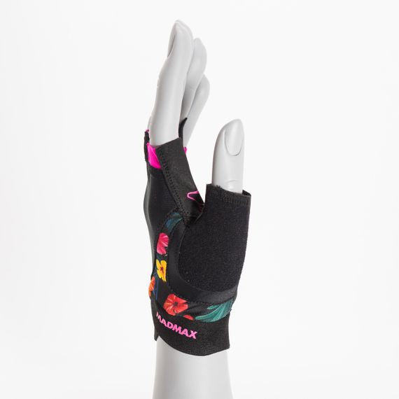 Рукавички для фітнесу MadMax MFG-770 Flower Power Gloves Black/Pink XS | Зображення 3