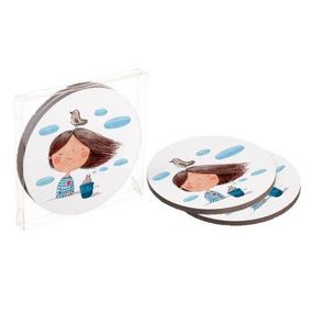 Підставки під гаряче Coaster Дівчинка з пташкою (корок) 10 см
