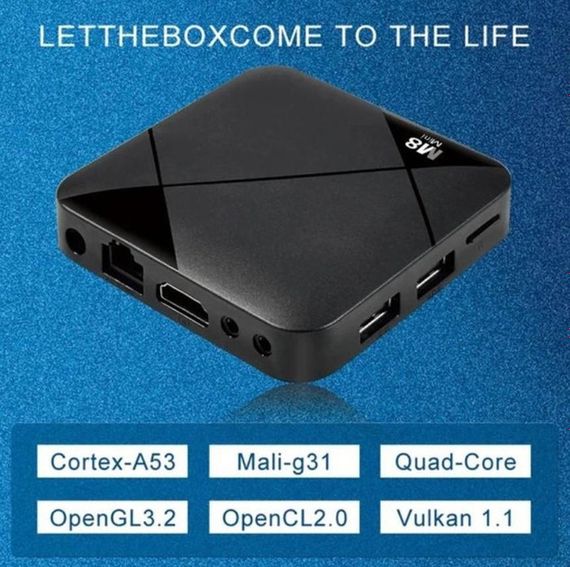 Ігрова консоль приставка 4K система Android TV 10 4G Wi-Fi HD M8 Mini з двома бездротовими джойстиками | Зображення 2
