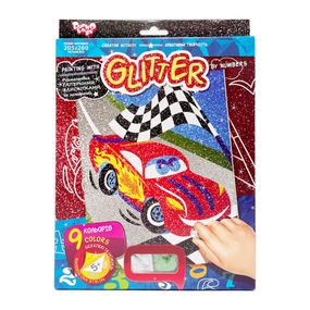 Раскраска глиттерными блестками по номерам "Тачки" РГН-02-02 мини 20,5х26 см