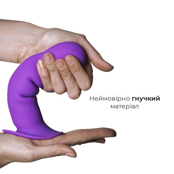 Дилдо з присоскою Adrien Lastic Hitsens 3 Purple, відмінно для страпона, діам. 4,1см, довжина 18,2см | Зображення 2