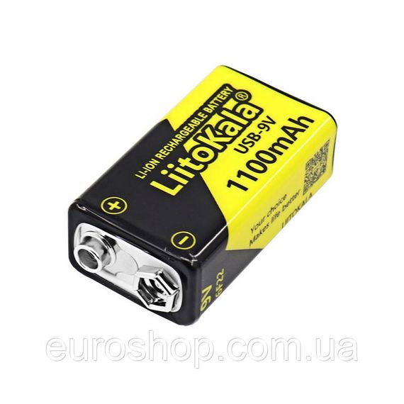 Аккумулятор крона LiitoKala Li-Ion 9V 1100mAh USB type-C, 6F22 | Зображення 3