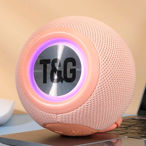 Портативная Bluetooth колонка TG337 с RGB подсветкой и функцией громкой связи, радио, розовая | Зображення 3