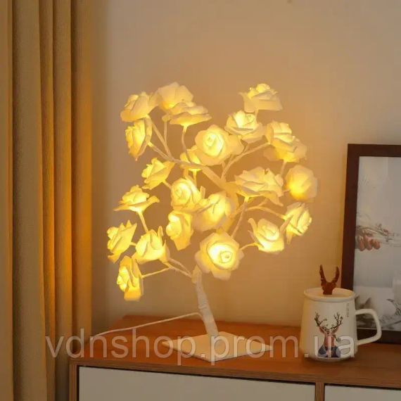 Настольная светодиодная лампа / Дерево Роза / Декоративная настольная лампа для дома | Зображення 4