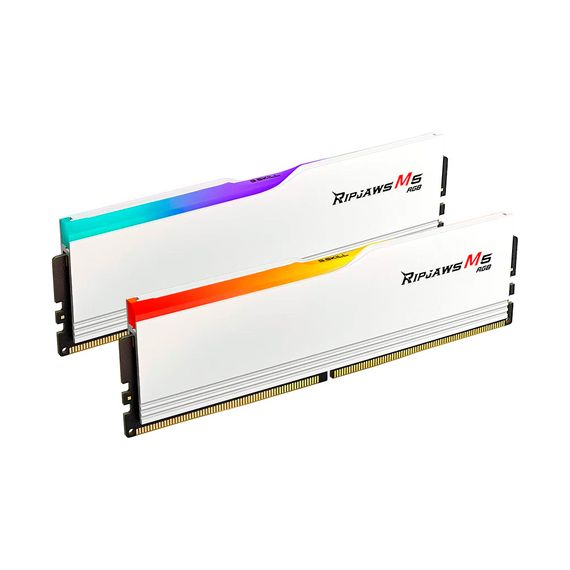 Модуль пам'яті для комп'ютера DDR5 64GB (2x32GB) 6000 MHz Ripjaws M5 RGB Matte White G.Skill (F5-6000J3238G32GX2-RM5RW) | Зображення 1