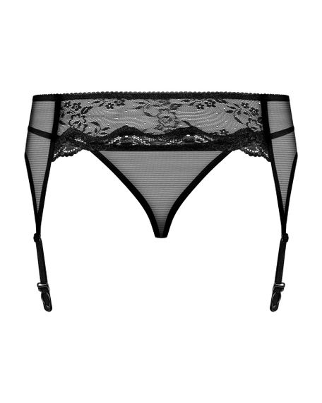 Пояс для панчох зі стрінгами Obsessive Charms Чорний L/XL | Зображення 5