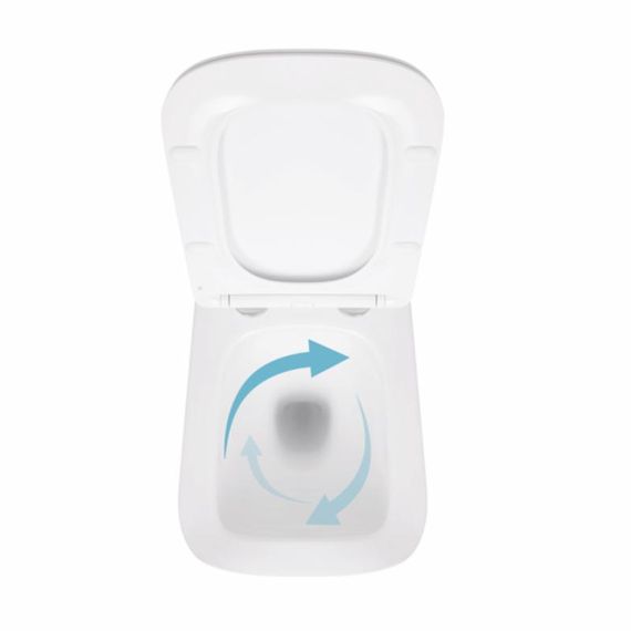 Унитаз подвесной Qtap Crow Ultra Quiet безободковый с ягодением Soft-close QT05335170W | Зображення 5