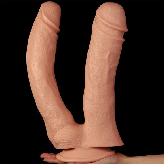 Подвійний фалоімітатор LOVETOYS Mega Double Dildo, реалістичний, 30 см Sex Aura | Зображення 1