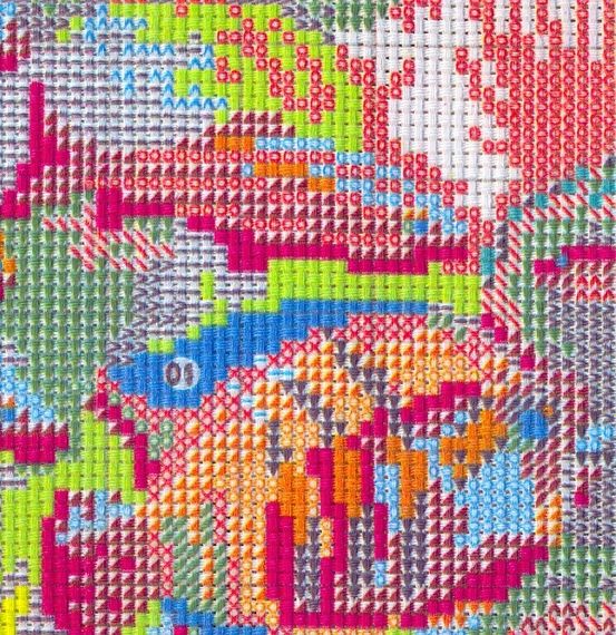 Набір для вишивання за нанесеною на канву схемою "Tropical fish  6". AIDA 14CT printed, 36*44 см | Зображення 6