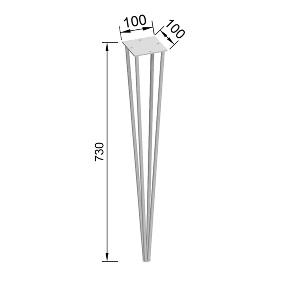 Ножка - шпилька для стола из металла H=730mm Серый | Зображення 3