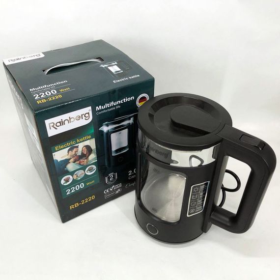 Электрочайник для чая и воды, Стеклянный электрочайник с встроенной подсветкой отличный OC-10 | Зображення 2