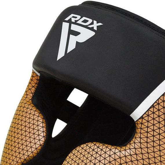 Шолом боксерський  RDX AURA PLUS T-17 Black Golden M (капа у комплекті) | Зображення 3