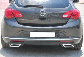 Задній дифузор DPT (2012-2015, HB, чорний глянець) для Opel Astra J рр