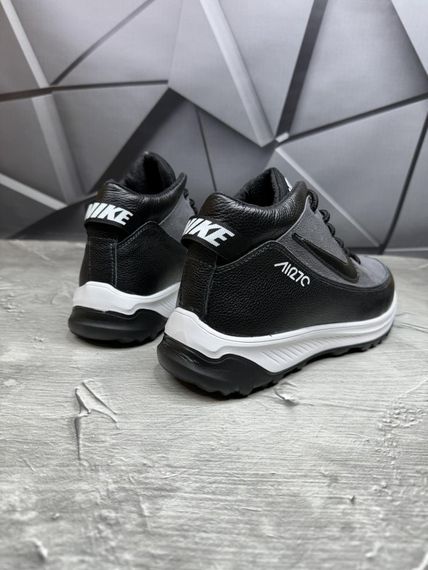 Шкіряні зимові кросівки  Nike колір чорний, сірий | Зображення 5