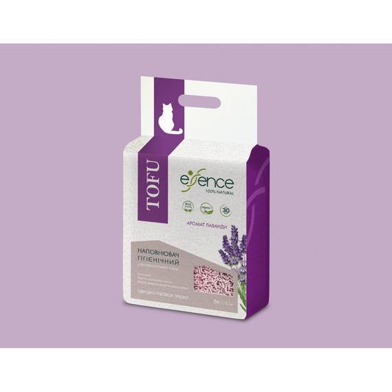 Наповнювач гігієнічний Essence для котячого туалету натуральний з тофу з ароматом лаванди гранула 2 мм 6 л | Зображення 5