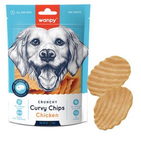 Ласощі для собак з куркою Wanpy Dog Curvy Chips Chicken, 60 гр