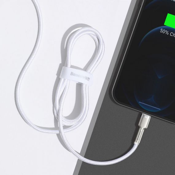Кабель Baseus Cafule Type-C to Lightning PD 20W (1m), Білий, 1.0 м | Зображення 3