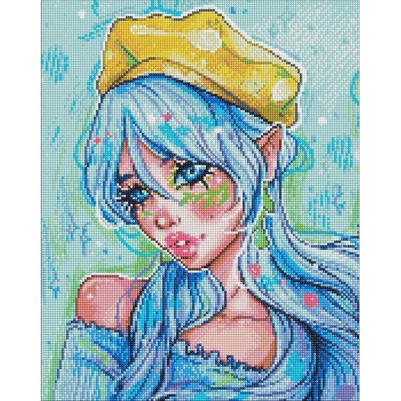 УЦЕНКА!!! Алмазная мозаика "Голубоглазая модница" ©nila_art_art AMO7606-UC 40х50 см