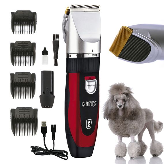 Машинка для стрижки тварин Camry CR 2821, 35 Вт, 2 акумулятори, USB, 4 насадки